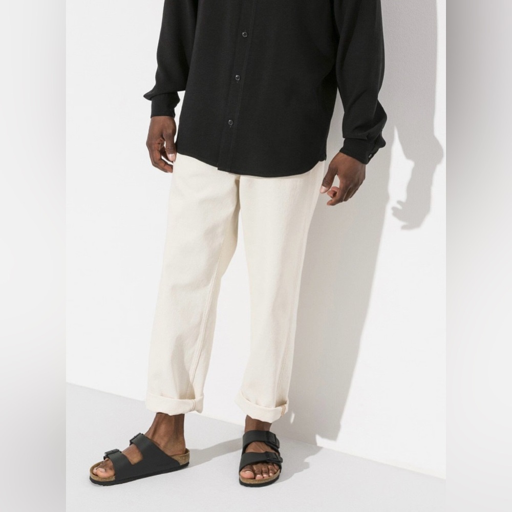 Birkenstock Arizona Birko Flor Black Buckle Sandals